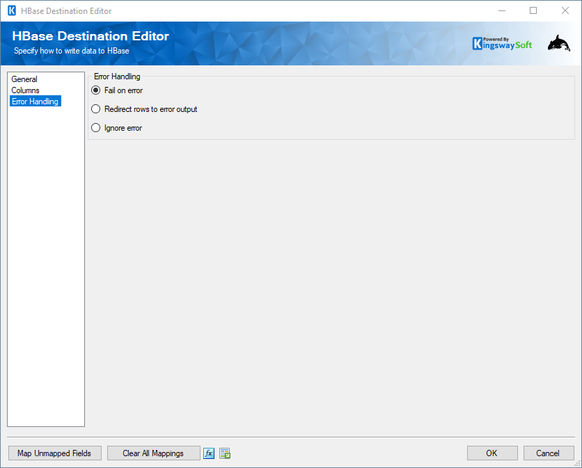 HBase Destination Component - Error Handling